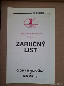 Didaktik M + záručný list a pokladničný doklad z roku 1991 - 3