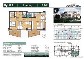 3 izbový byt 83,5 m, v novostavbe VILLA BOROVICA, KE-Západ - 3