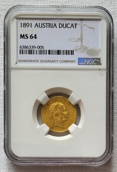 Zlatý dukát Franz Jozef I., 1691, NGC MS64 - 3