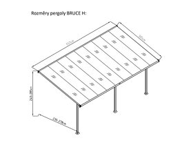 Hliníková pergola 5,5x3m a 6x3m - šedá a priehľadná - 3