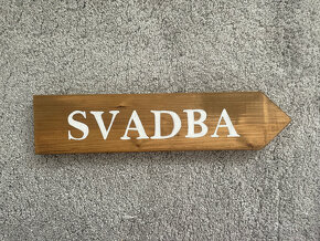 Drevená šípka Svadba - 3