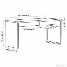 MICKE Stôl, biely, 142x50 cm - 3