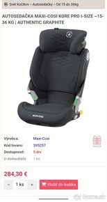 autosedacka MAXI COSI KORE PRO 15-36 i-size so svetielkami - 3