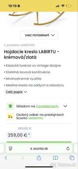 predám biele hojdacie kreslo bouclé - 3