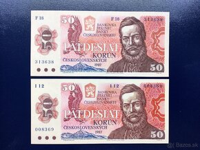 bankovky ČSSR  10Kčs 1986, 50Kčs 1987 - 3