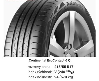 Letné pneumatiky 215/55 R17 Continental EcoContact 6Q - 3