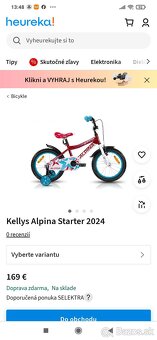 Predám bicykel Alpina štartér 16" kolesa+ pomocné. Servisov - 3