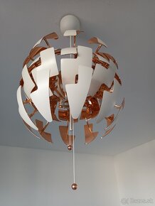 Lampa zavesna IKEA PS2014 - priemer 35 cm - biela/medena - 3