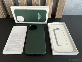 Kozeny kryt iPhone 13 Pro Max Leather Case Green - 3