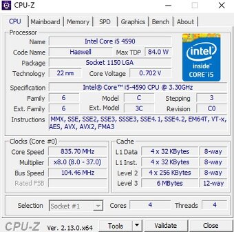 Intel Core i5-4590 (7x) - 3