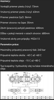 Hydraulický piest valec - 3