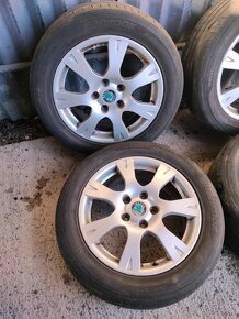 4ks alu disky orig. Škoda 5x112 r16 pneu 205/55 r16 - 3