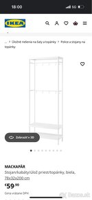 MACKAPÄR šatnikový/vešiakový stojan ikea - 3