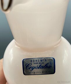 Bohemia, biela sklenená váza - 3