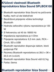Ibiza sound splbox100 bluetooth reproduktor, party box - 3