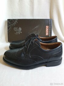 Nové pánske kožené topánky čierne - 3
