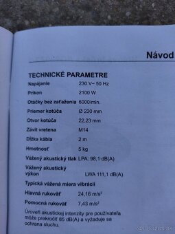 Predám novú karbobrúsku 2100 W, 230mmm - 3