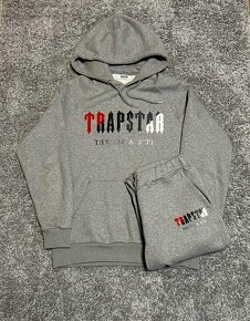 Trapstar Chenille Decoded Tracksuit - Grey/Red - 3