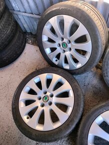 4ks alu disky orig. Škoda 5x112 R17 pneu 225/45 R17 - 3