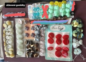 Predaj sklenených a kovových gombíkov , bavlny a perlovky - 3