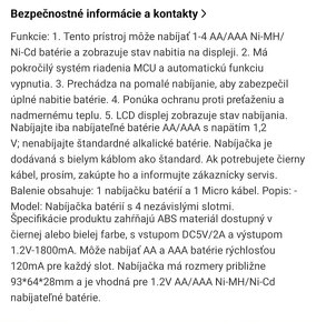 REZERVOVANÁnabíjačka na AA/AAA baterky a nabíjateľné baterky - 3