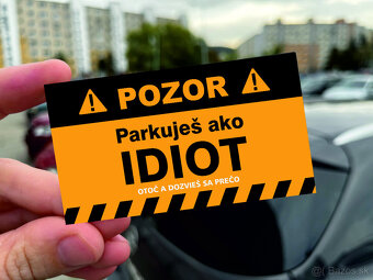 Parkuješ ako IDIOT - kartičky za stierač - 30 ks - 3