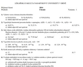 Masarykova univerzita lekárska fakulta medicina prijímačky - 3