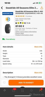 GOODRIDE 235/45R18 Z-401 4S Čisto NOVÉ ihneď k odberu DOT 20 - 3