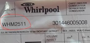 Truhlicová mraznička Whirlpool WHM 2511 - 251 litrov - 3