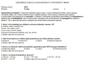 Masarykova lekárska fakulta(muni) prijímacie testy+ odpovede - 3