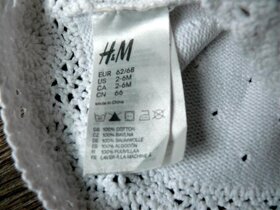 Biela milá čiapka H&M na 2-6 mesiacov,super stav - 3