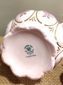 Retro dětské hrníčky. Růžový porcelán mísa,hrníčky,konvička - 3