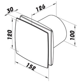 Ventilátor DALAP s predným panelom a ťahovým spínačom - 3