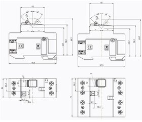 Prúdový chránič EFI-P4 - 4Pól/16A/30mA/AC/10kA - 3