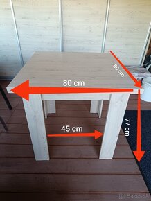 stôl do jedálne, obývacej izby 80x80cm - 3
