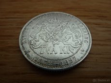 Vzácnejšia strieborná 2 Kronor 1897 Švédsko v krásnom stave - 3