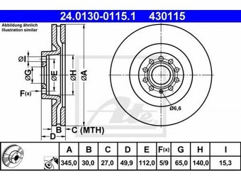 Brzdy 345mm odvetravane Golf 6R - 3