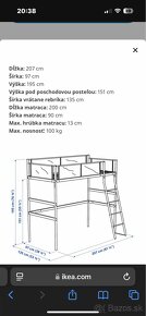 Posteľ vyvýšená IKEA VITVAL. - 3