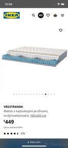 Ikea posteľ Vågstranda + vrchný 8cm matrac Tussöy - 3