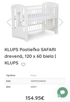 Postieľka Klups safari 120x60 - 3