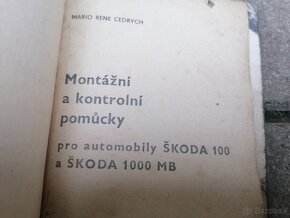 Predám kniha Montážne a kontrolné pomôcky Škoda 100, 1000 - 3