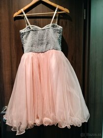 Korzetové šaty ružovo-strieborné - 3