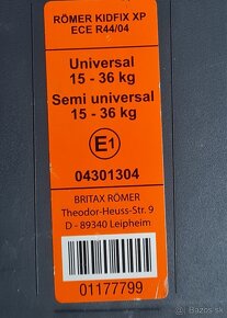 Predám Römer Kidfix XP autosedačku 15-36 kg - 3