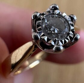 Zásnubný prsteň zlato + diamant 0,40 ct. // veľkosť 54 - 3