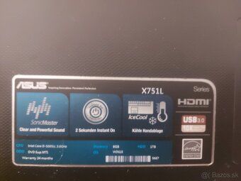 Nakupujem Klávesnica s krytom (palmrest). Asus X751S čierna. - 3