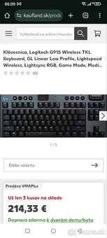 Mechanická klávesnica Logitech G915 TLK Lightspeed - 3