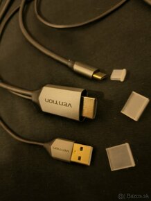 video kábel s napájaním / USB-C(m) na HDMI(m) + USB A(m) - 3