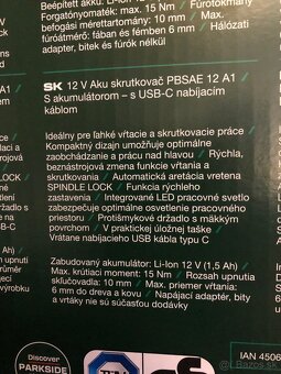 12 V Aku Skrutkovač Parkside - 3