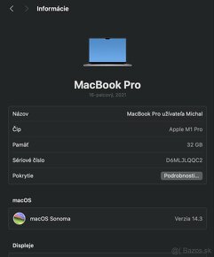 MacBook PRO M1 16’ 32GB RAM, 1TB Pamäť - 3