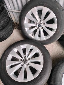 Zimná 4ks alu disky orig. VW 5x112 R17 pneu 235/55 R17 5mm - 3